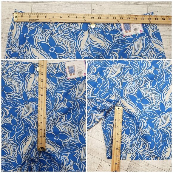 Stella Parker Shorts Activewear Golf Stretch Tropical Print Blue Womens 16 NWT - Picture 11 of 14